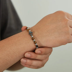 Ocean Force bracelet homme œil de tigre ancre - GoHappy