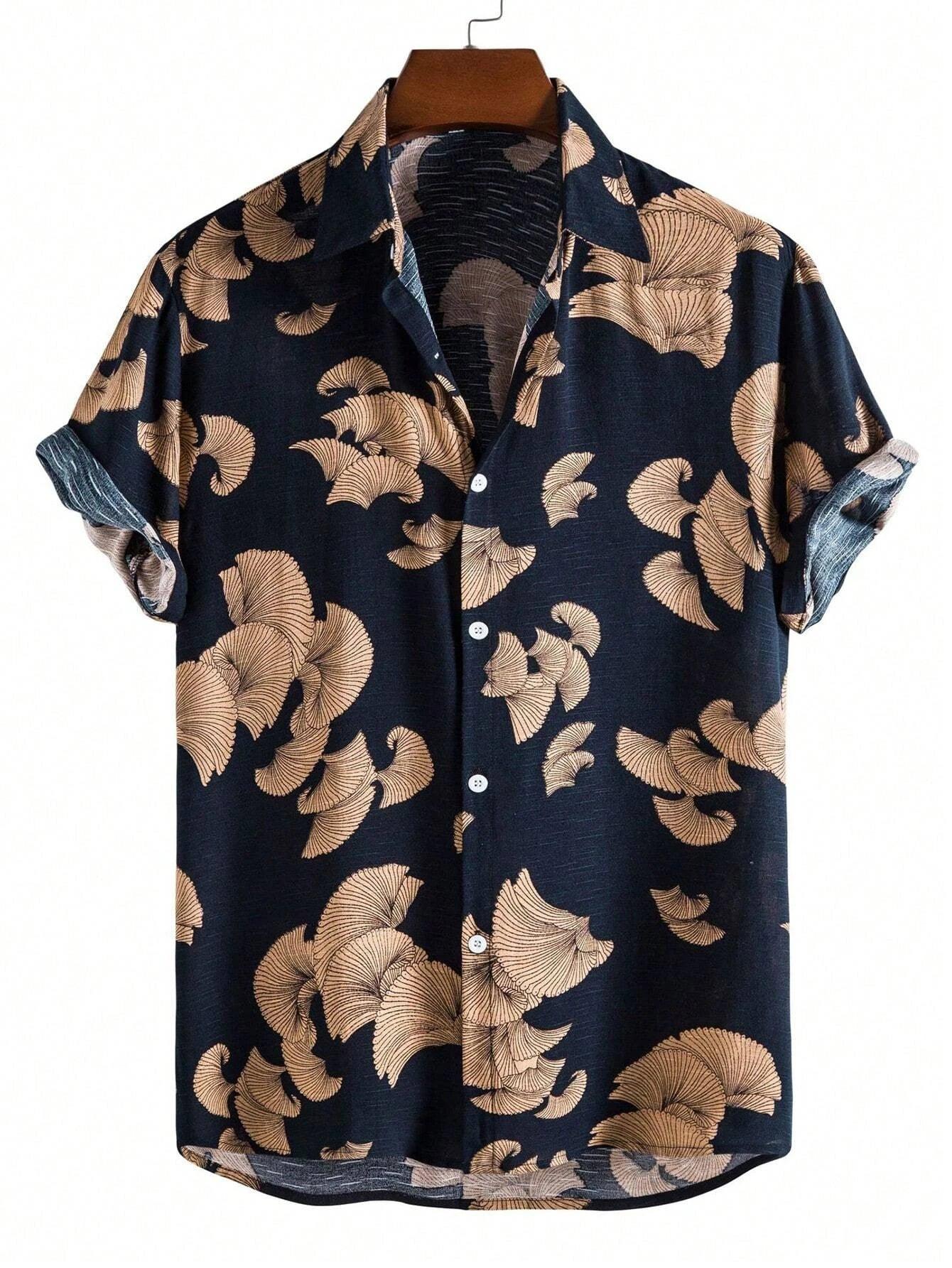 Chemises imprimées Palmiers homme été style décontracté vacances