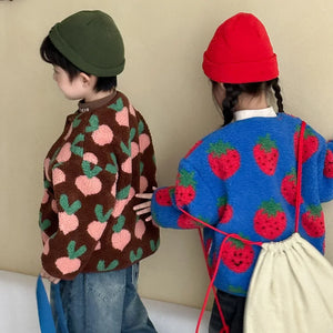 Manteau Enfant Laine Agneau Motifs Fleurs Épais Doublé Velours Hiver - manteau enfant GoHappy