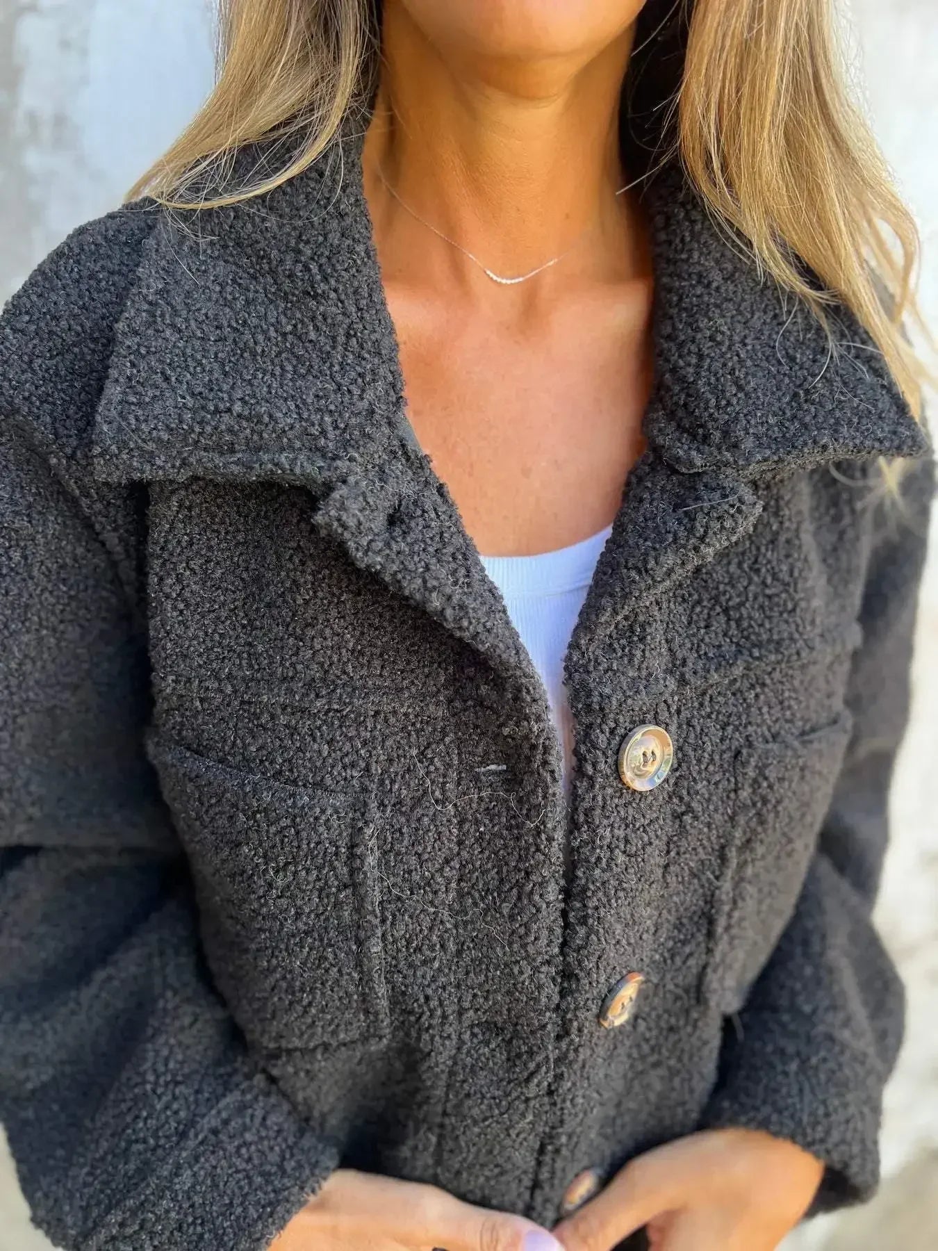 Oslo Cozy veste teddy chic d’automne - veste cardigan GoHappy