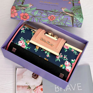 Portofino Bloom portefeuille femme fleuri chic multifonction - portefeuille GoHappy