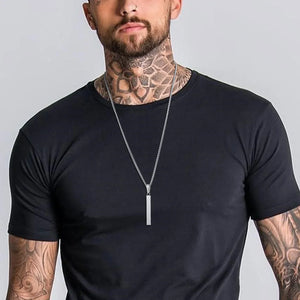 Collier Homme Acier Barre Minimaliste Géométrique Style Épuré - collier homme GoHappy