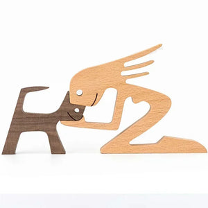 Sculpture Bois Compagnon Fidèle Gravure Personnalisée Mémorial - Décoration GoHappy