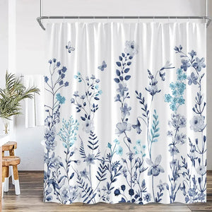 Rideau Douche Moderne Floral Polyester 11 Tailles + Crochets - rideau de douche GoHappy