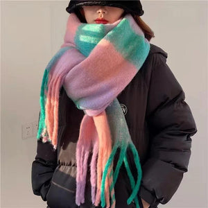 Echarpe Douce Rainbow Hiver - Cachemire et Style Bohème - écharpe GoHappy