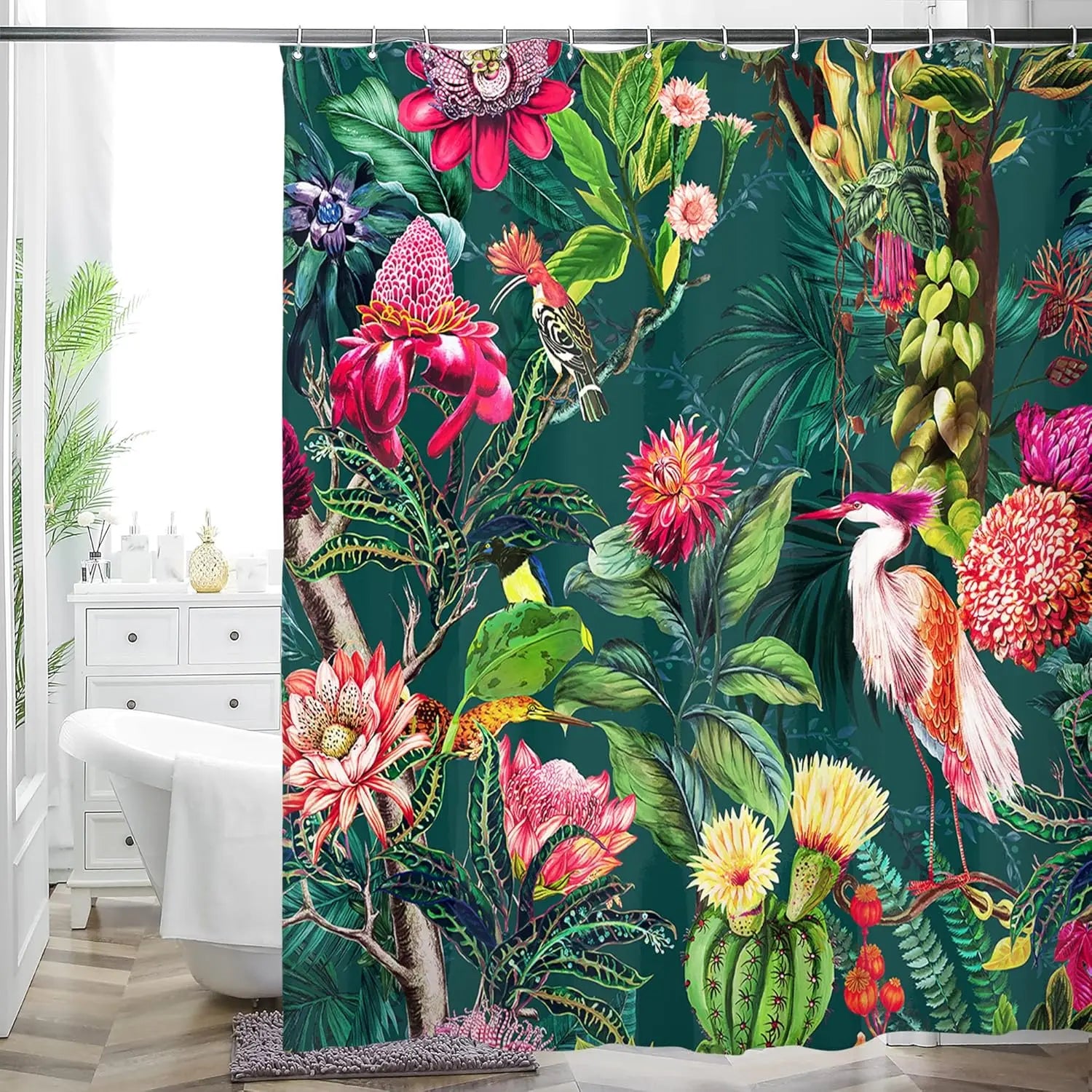 Rideau Douche Inspirant Nature Plantes 26 Designs Multi-Tailles