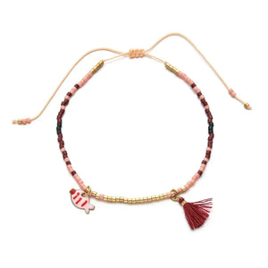 Bracelet femme boho perles Miyuki pompon coloré - bracelet perles GoHappy