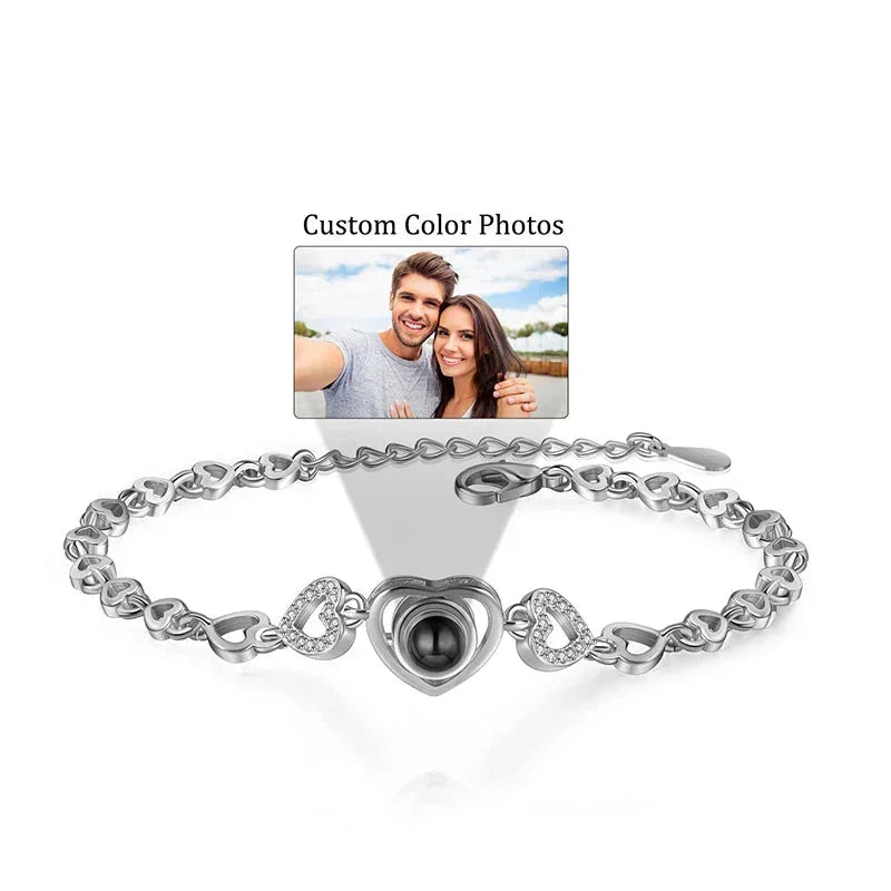 Bracelet Photo Gravé Projection Personnalisable - bracelets personnalisés GoHappy