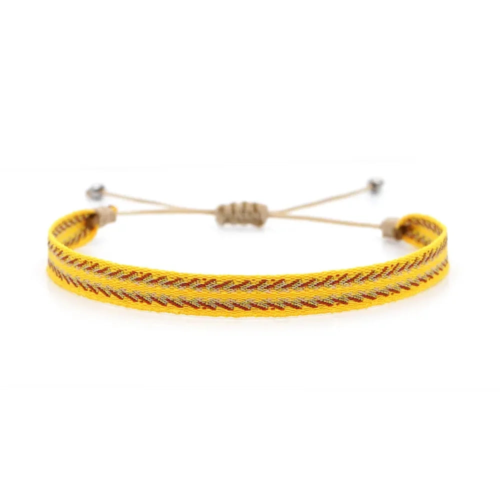 Bracelet Tissé Main Colombie Motifs Ethniques Bohème Amitié - bracelets tissés GoHappy