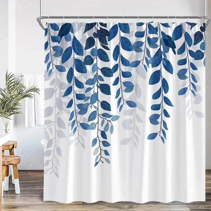 Rideau Douche Moderne Floral Polyester 11 Tailles + Crochets - rideau de douche GoHappy