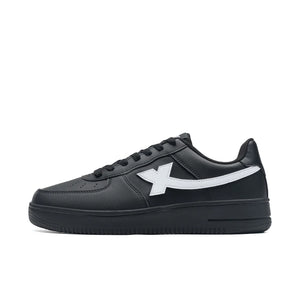 baskets noires homme logo blanc sneakers cuir confort tendance GoHappy France