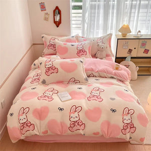 Housse Couette Velours Enfant Motifs Cartoon Douce Chaude 150-220cm - housse couette GoHappy