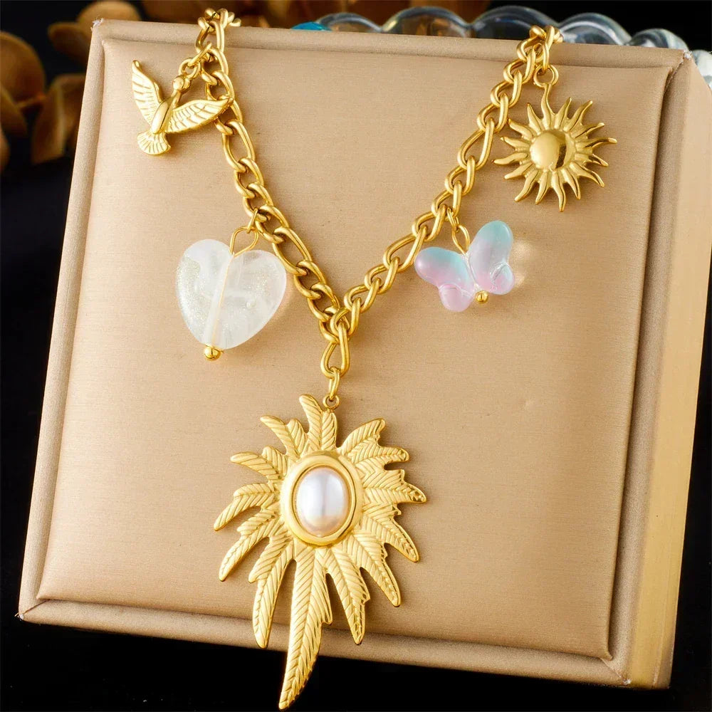 Colliers Costa Luz soleil coquillage perles dorées - colliers GoHappy