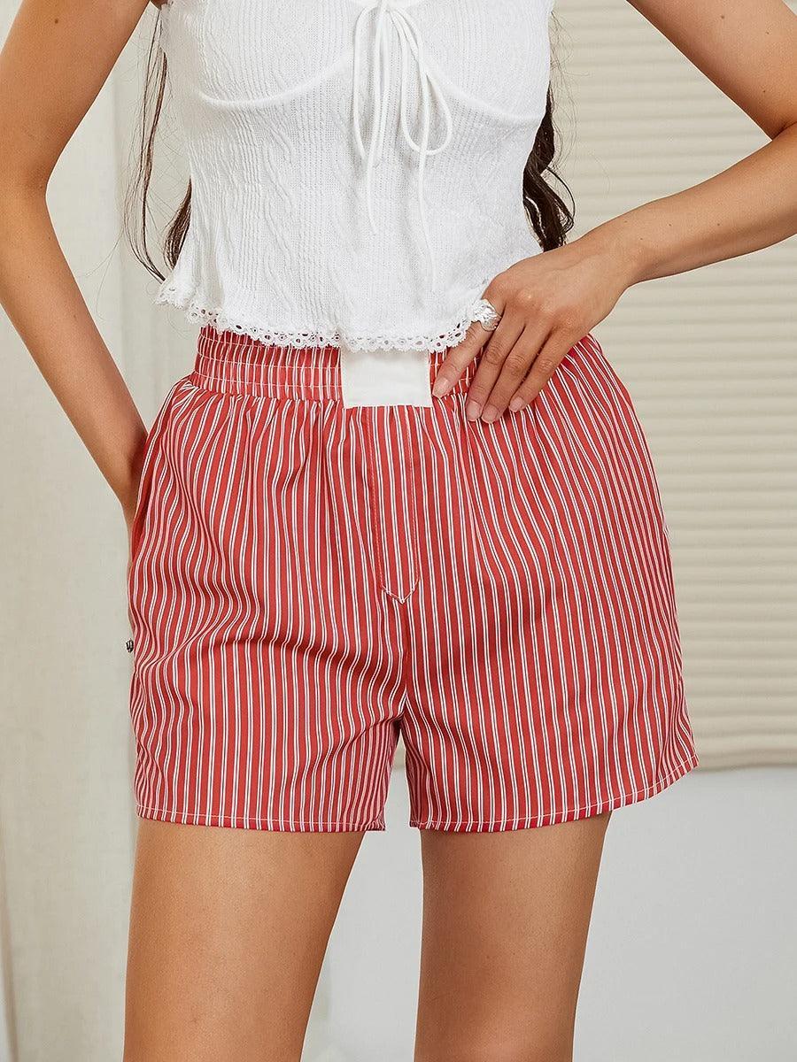 Short d'intérieur à rayures Femme