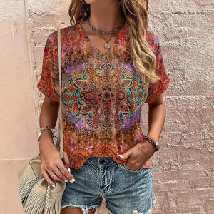 T-shirt femme/unisexe motif mandala yoga, coton bio doux, impression inspiration méditation et bien-être, couleur blanche, vêtements zen et relax, mode éthique