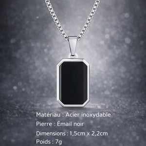 Collier Acier Pierre Naturelle Pendentif Tendance - collier homme GoHappy