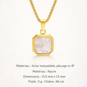 Collier Acier Pierre Naturelle Pendentif Tendance - collier homme GoHappy
