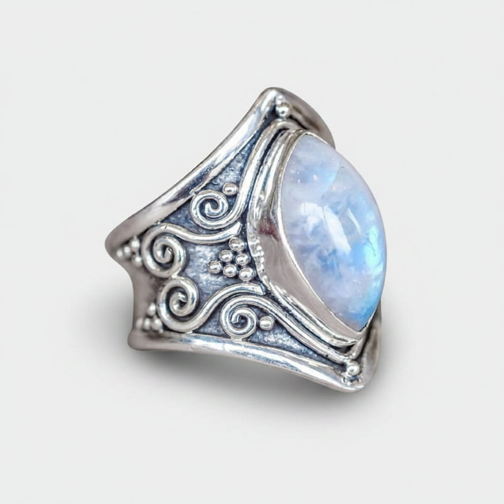 Bague Aphrodite en Pierre de Lune - Bijoux GoHappy