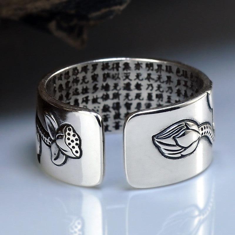Bague Sutra du Lotus Argent 999 - Bijoux GoHappy
