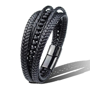 Bracelet Cuir Homme Black Series - Bijoux GoHappy