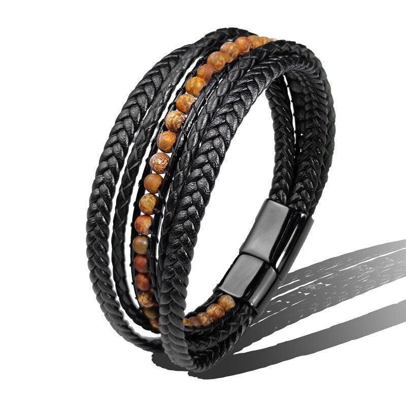 Bracelet Cuir Homme Black Series - Bijoux GoHappy