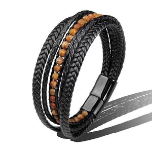 Bracelet Cuir Homme Black Series - Bijoux GoHappy