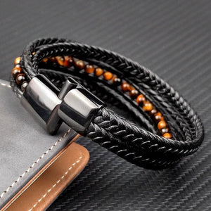 Bracelet Cuir Homme Black Series - Bijoux GoHappy
