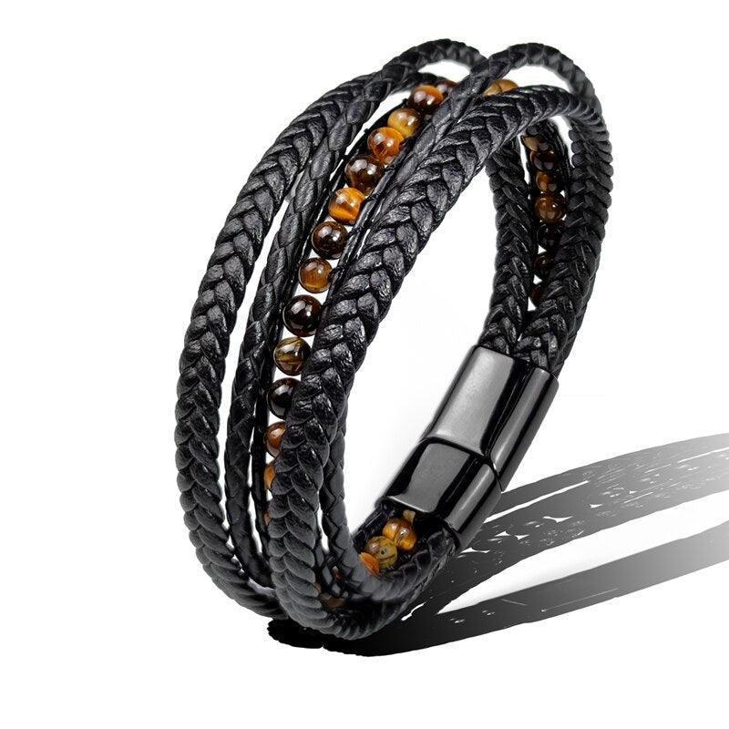 Bracelet Cuir Homme Black Series - Bijoux GoHappy