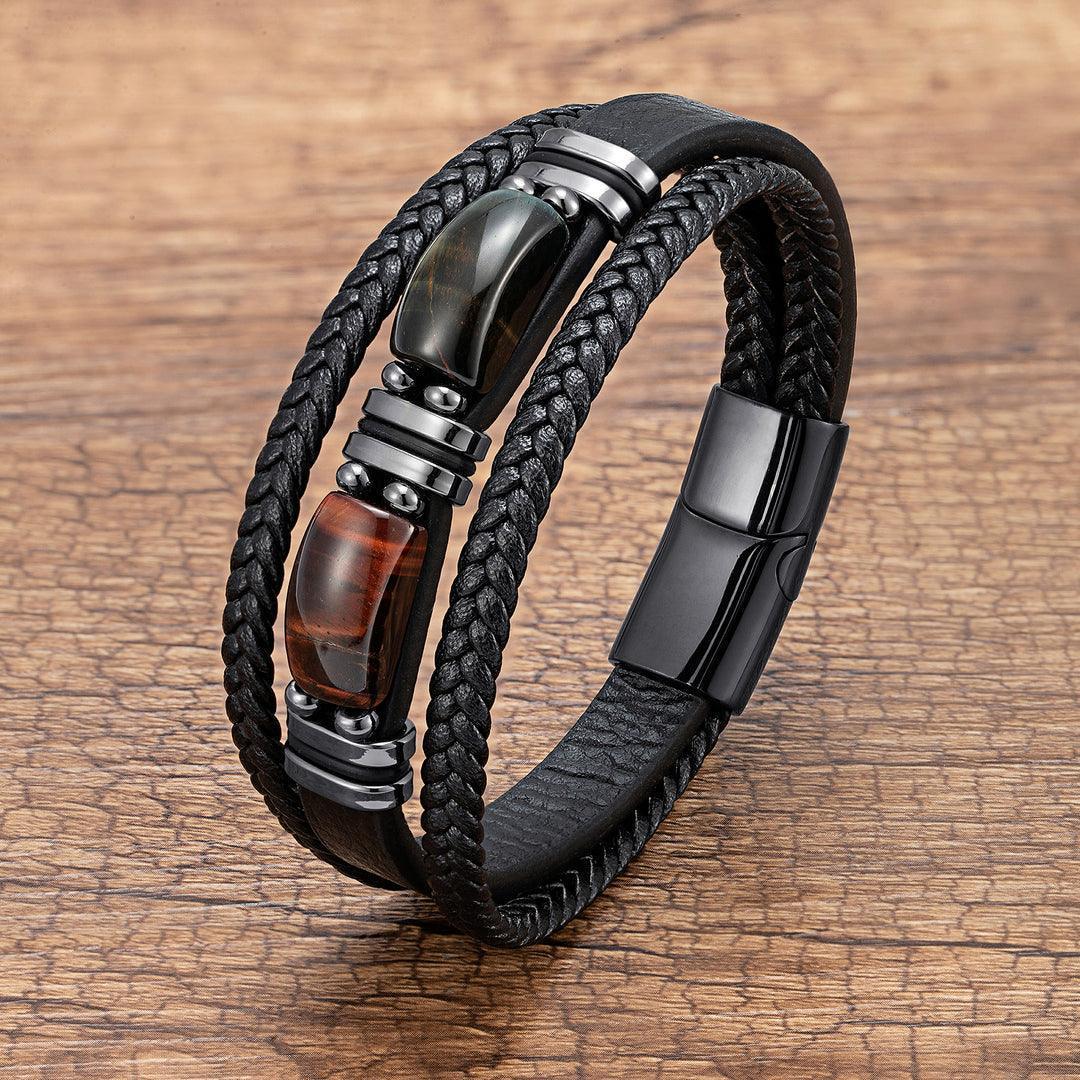 Bracelets en cuir Oeil de tigre - Bijoux GoHappy