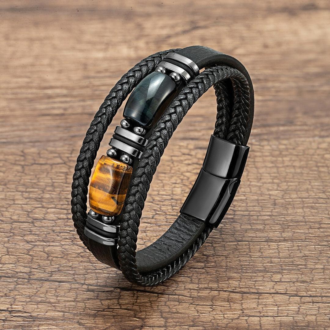 Bracelets en cuir Oeil de tigre - Bijoux GoHappy