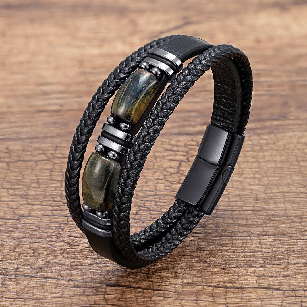 Bracelets en cuir Oeil de tigre - Bijoux GoHappy