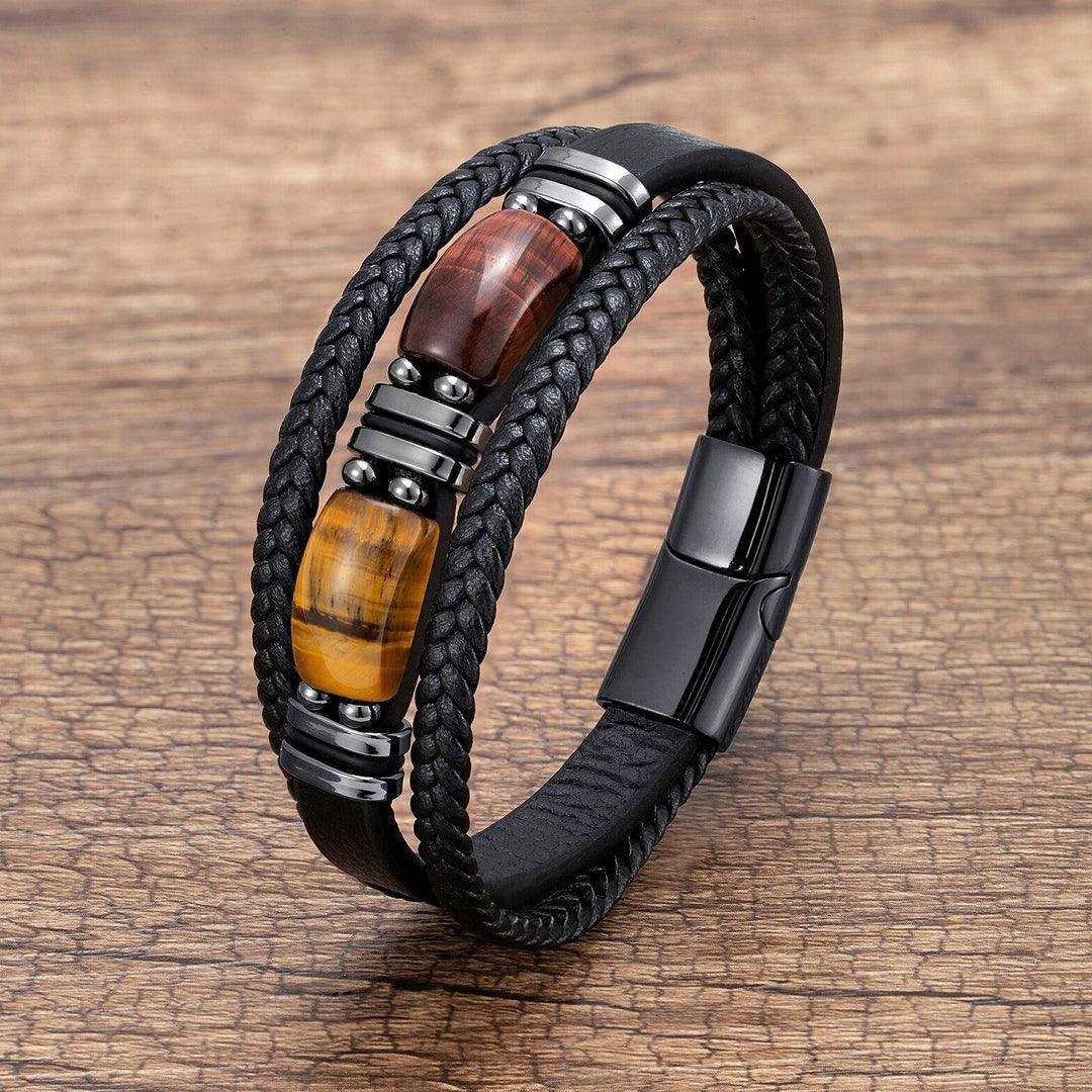 Bracelets en cuir Oeil de tigre - Bijoux GoHappy