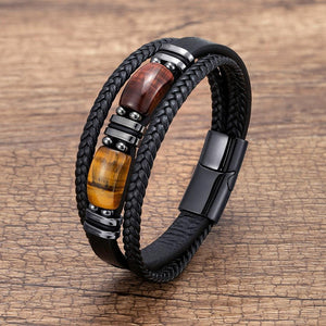 Bracelets en cuir Oeil de tigre - Bijoux GoHappy