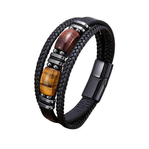 Bracelets en cuir Oeil de tigre - Bijoux GoHappy