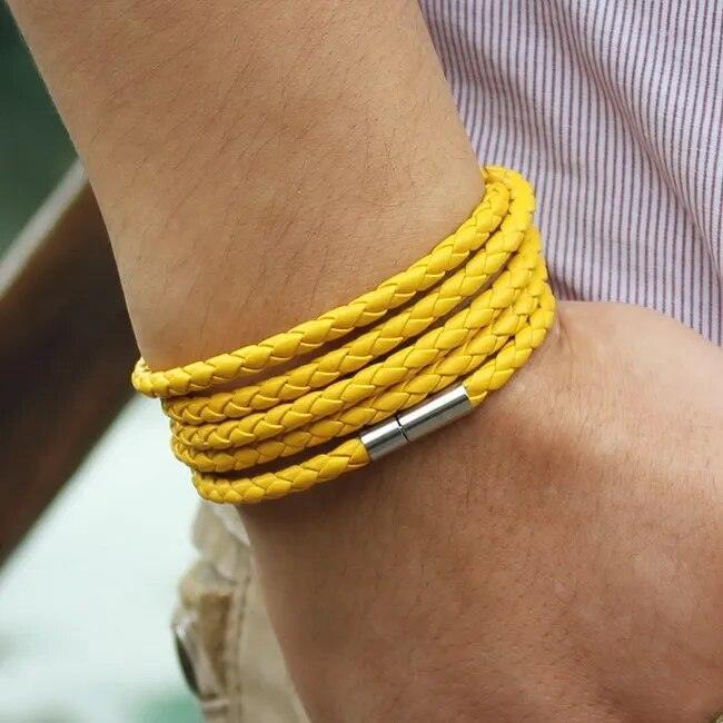 Bracelet Lanière en cuir tressé - Bijoux GoHappy