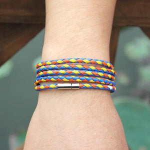 Bracelet Lanière en cuir tressé - Bijoux GoHappy