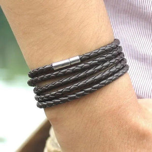 Bracelet Lanière en cuir tressé - Bijoux GoHappy