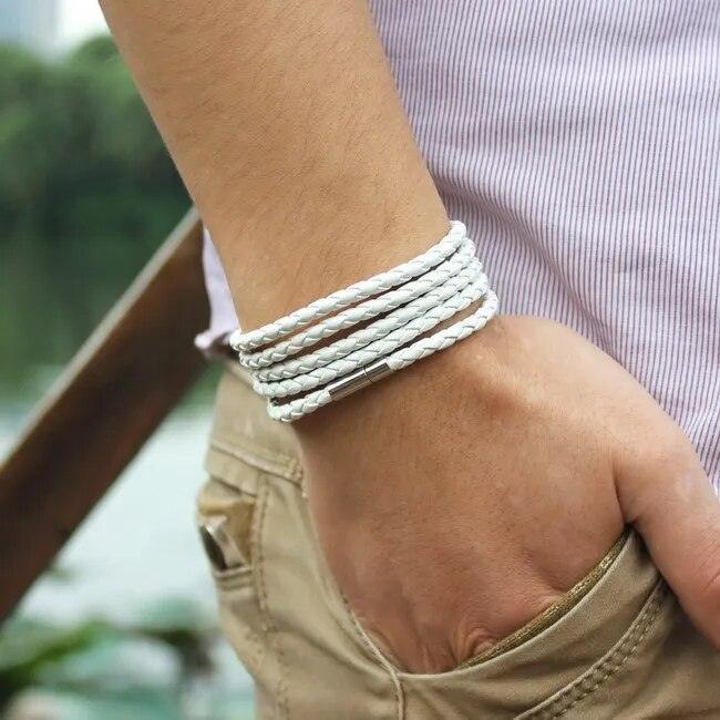 Bracelet Lanière en cuir tressé - Bijoux GoHappy