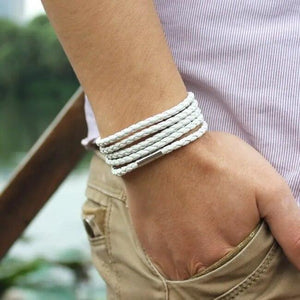 Bracelet Lanière en cuir tressé - Bijoux GoHappy
