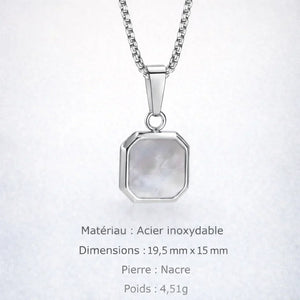 Collier Acier Pierre Naturelle Pendentif Tendance - collier homme GoHappy