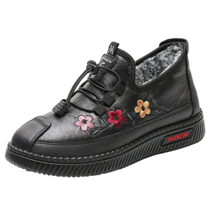 Baskets d'hiver brodées fleurs - Chaudes et confortables - chaussures de sport, sneakers GoHappy