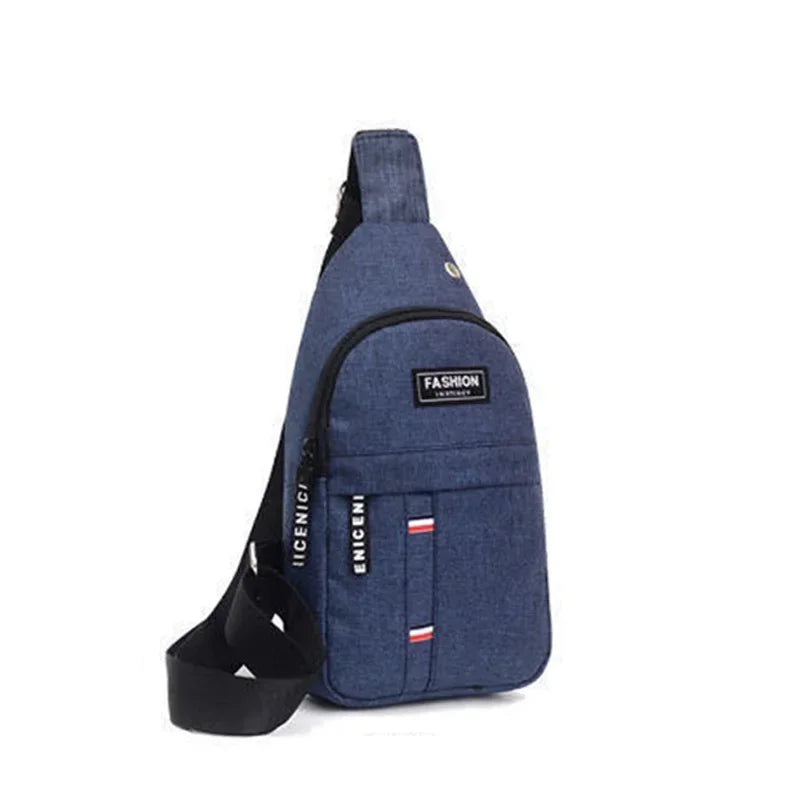 GoHappy France, sac bandoulière City Move Bleu Horizon, tissu Oxford, format vertical, sangle noire et poche extérieure zippée