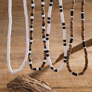 Collier Bois naturel et Heishi Style Africain, Surf - Bijoux GoHappy