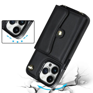 Coque iPhone Portefeuille Bandoulière Multifonction Cuir Élégante - coque pour smartphone GoHappy