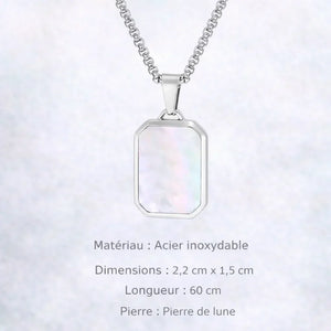 Collier Acier Pierre Naturelle Pendentif Tendance - collier homme GoHappy