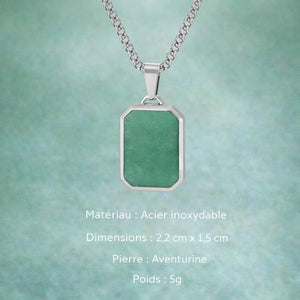 Collier Acier Pierre Naturelle Pendentif Tendance - collier homme GoHappy