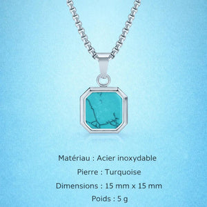 Collier Acier Pierre Naturelle Pendentif Tendance - collier homme GoHappy