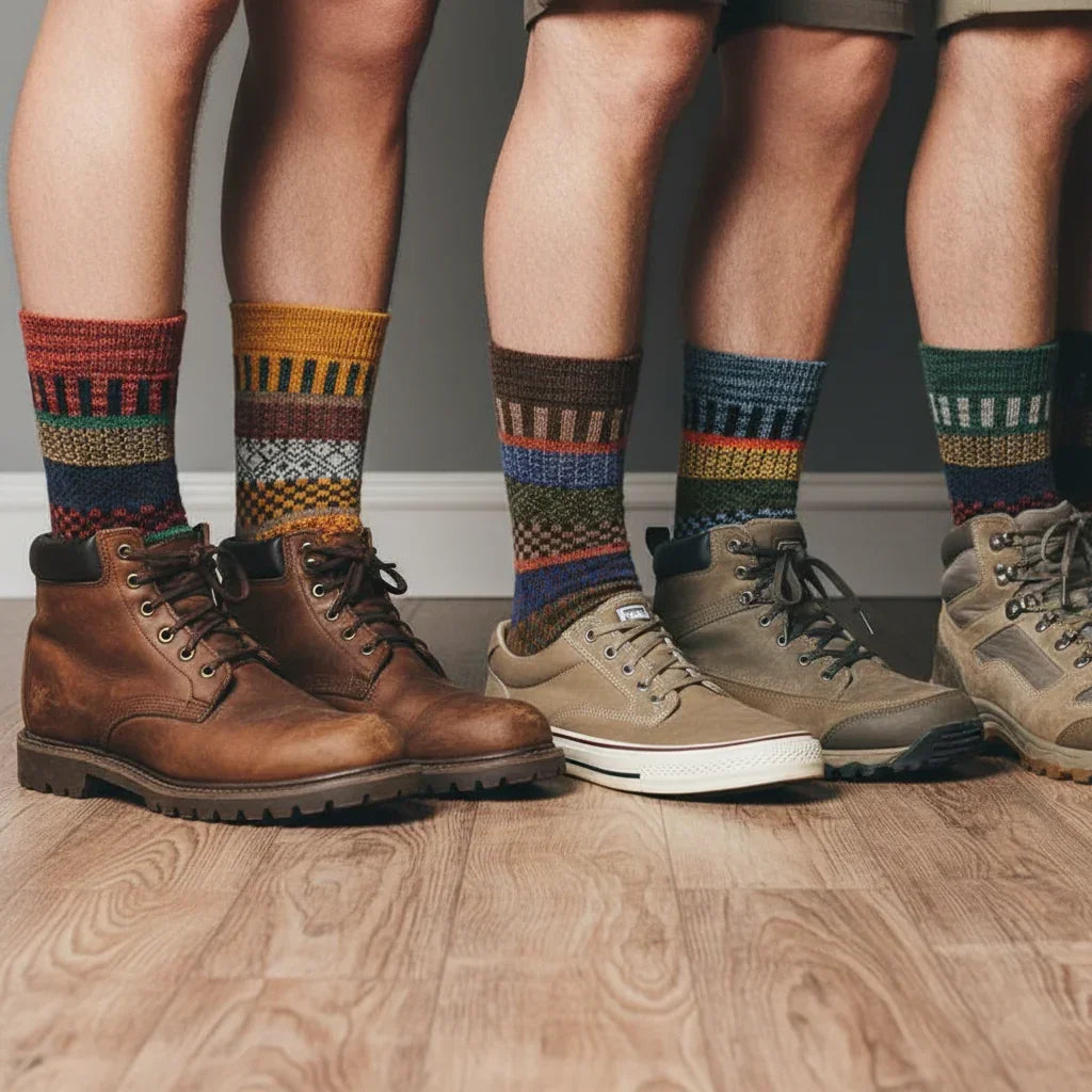 Chaussettes Laine Hiver Homme - Lot de 5 - chaussettes d'hiver GoHappy