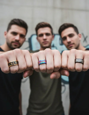 Bagues Iron Soul Homme Anneau Large Multicolore Collection - bague homme GoHappy