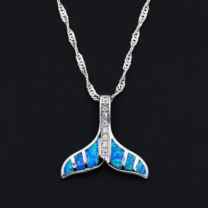 Collier Ocean Dream Béluga · Queue de baleine effet opale